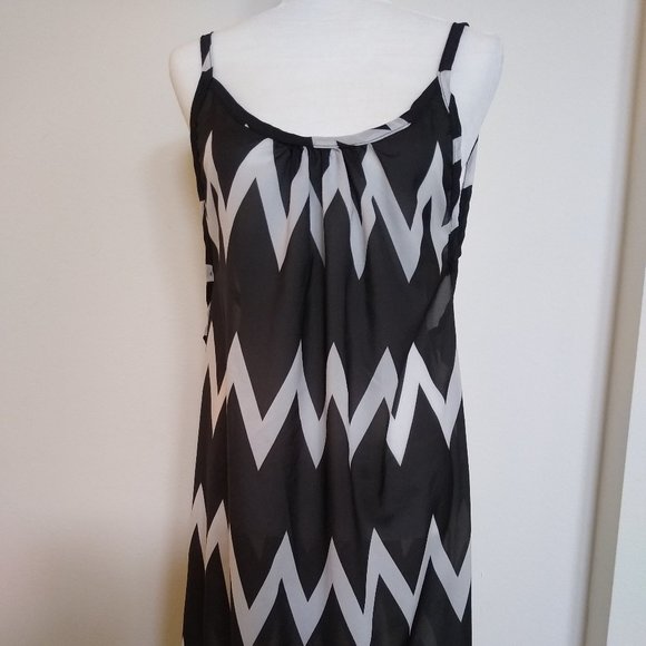 unbranded Other - Bathing Suit Cover Up Top XXL Black White Tassles